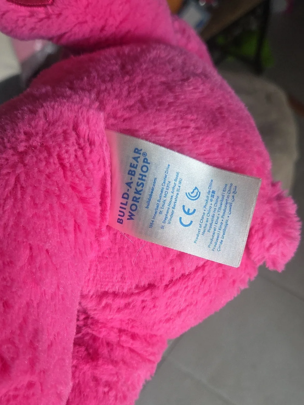 Build-A-Bear Hot Pink Rainbow Heart Bear Plush